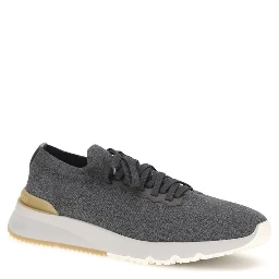 Blue Cotton Low Top Sneakers