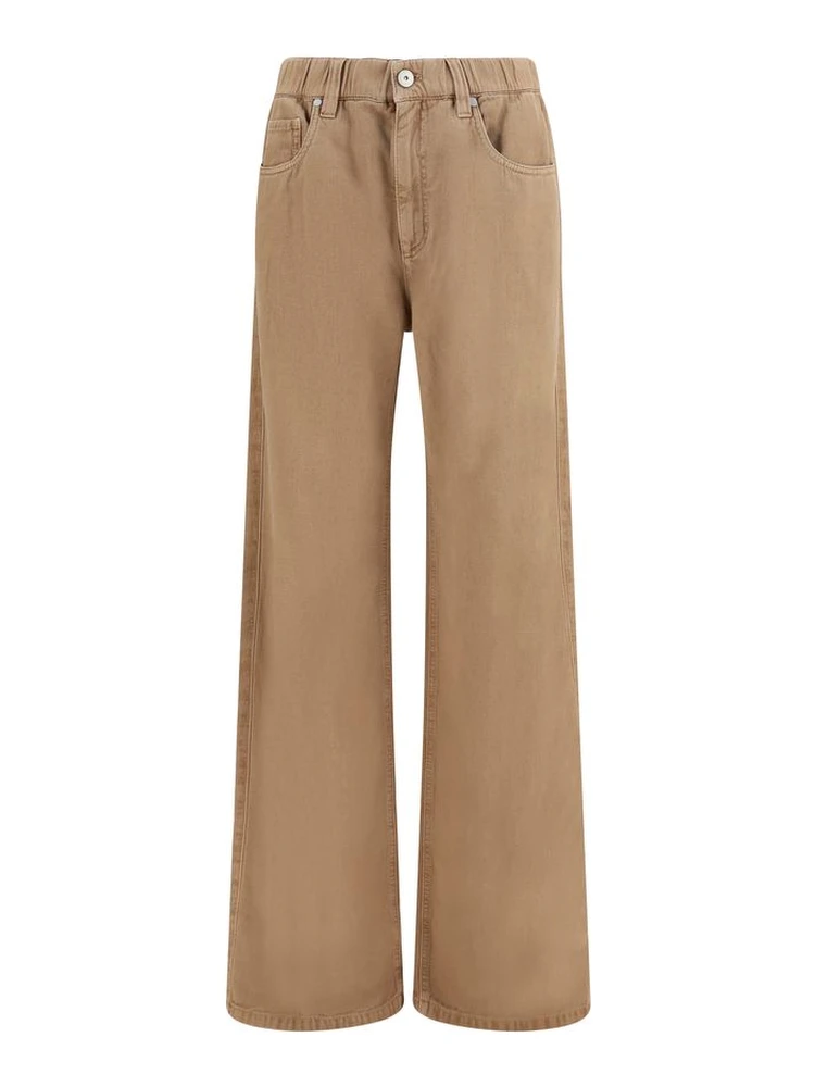 Beige Cotton Jeans Denim