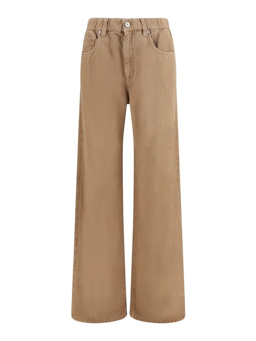 Beige Cotton Jeans Denim