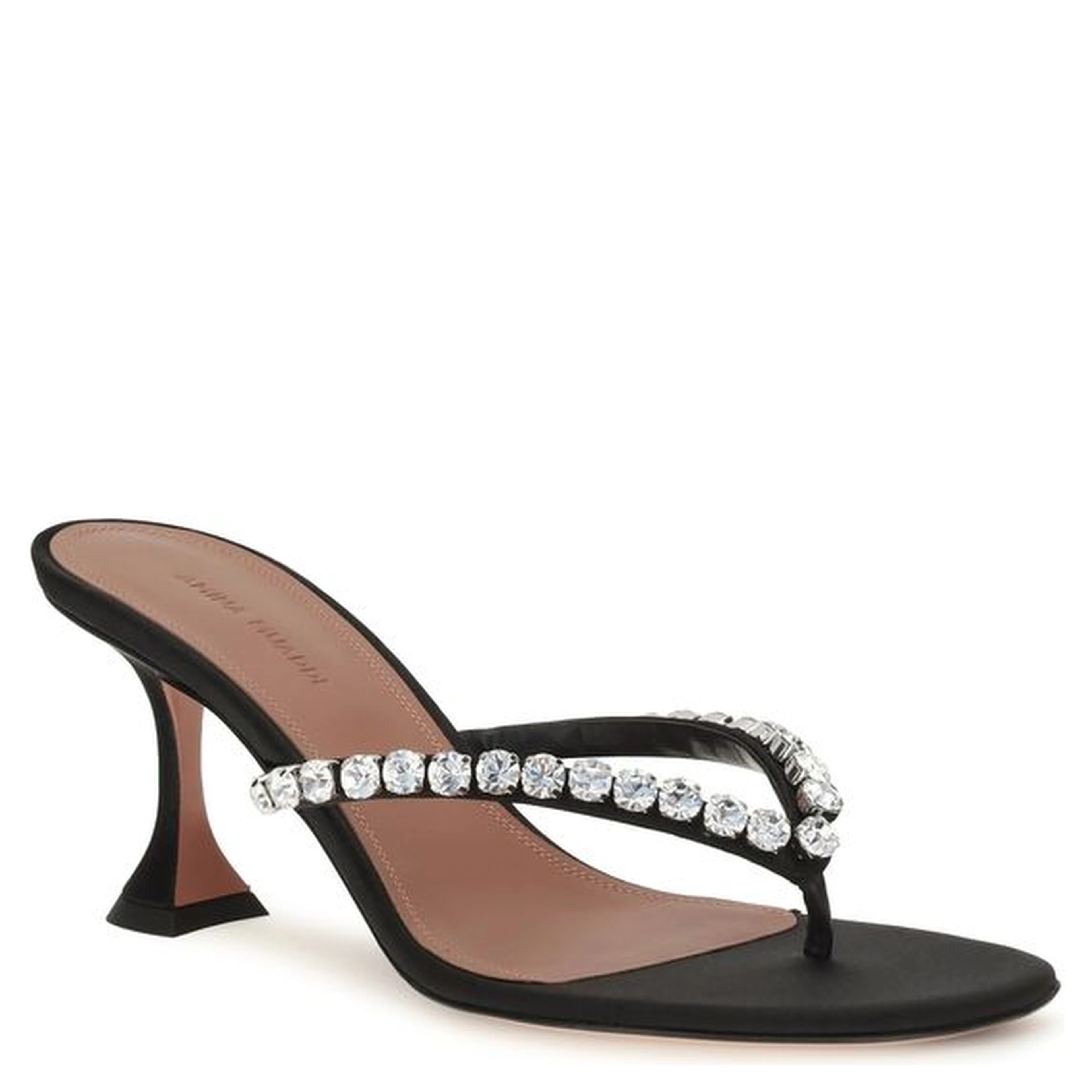 Black Silk Stiletto Heel Sandals