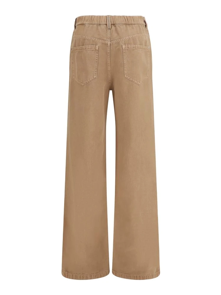 Beige Cotton Jeans Denim alternative