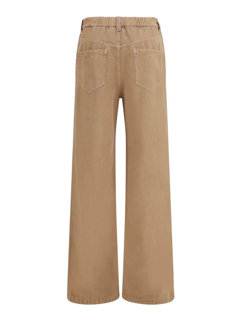 Beige Cotton Jeans Denim