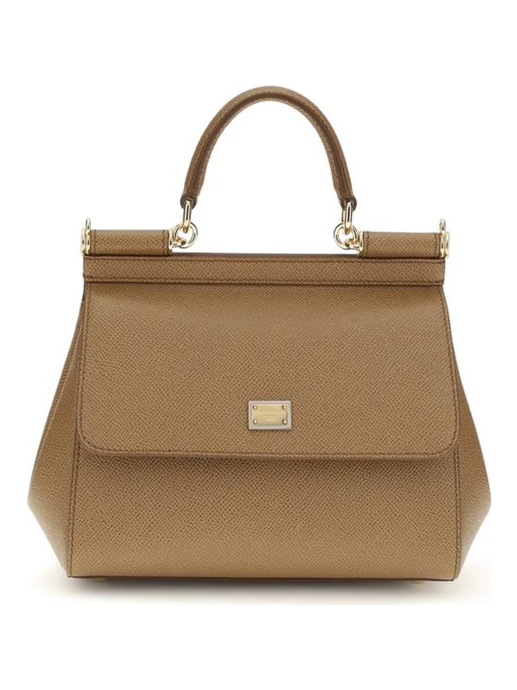 Beige Calf Leather Bos Taurus Shoulder Bag