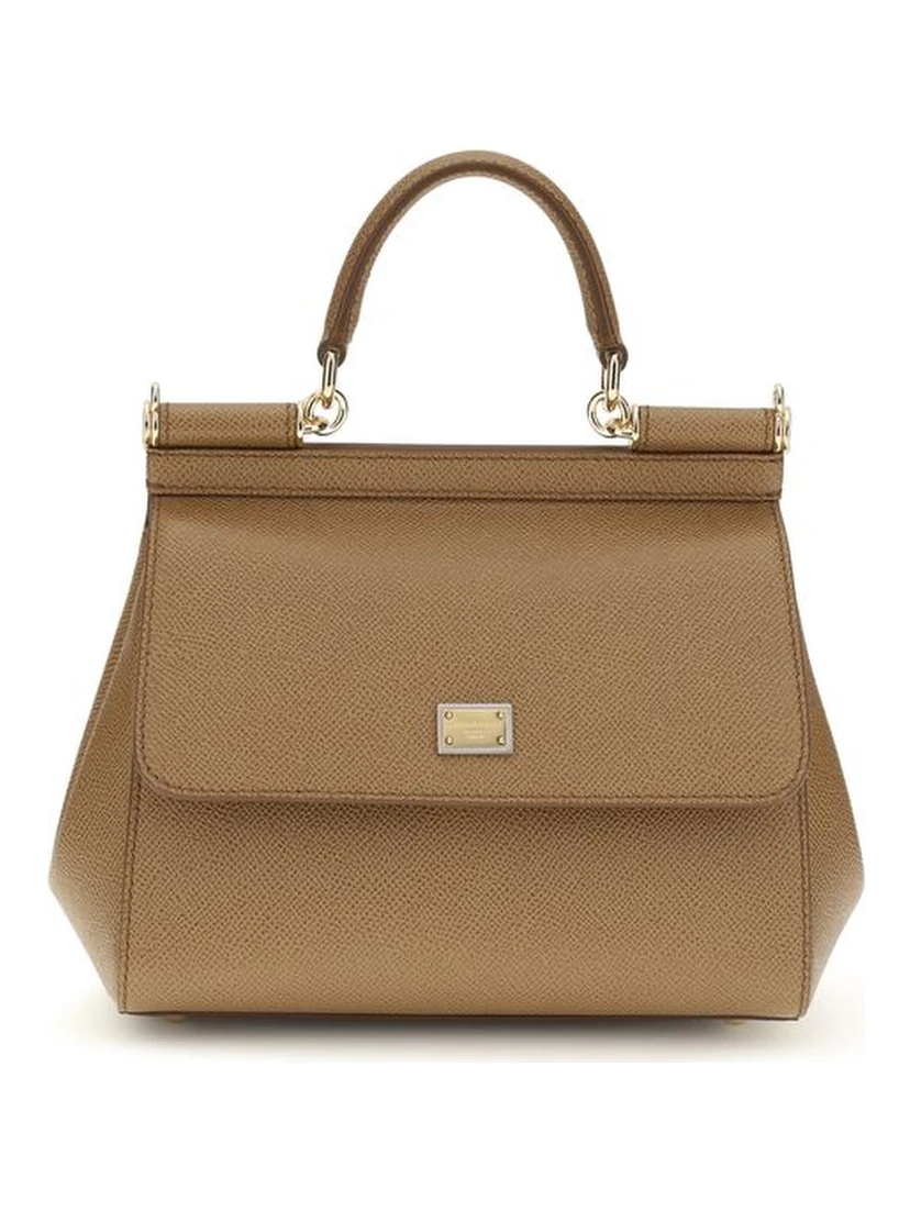 Beige Calf Leather Bos Taurus Shoulder Bag