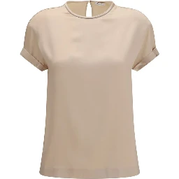 Beige Elastane Blouse
