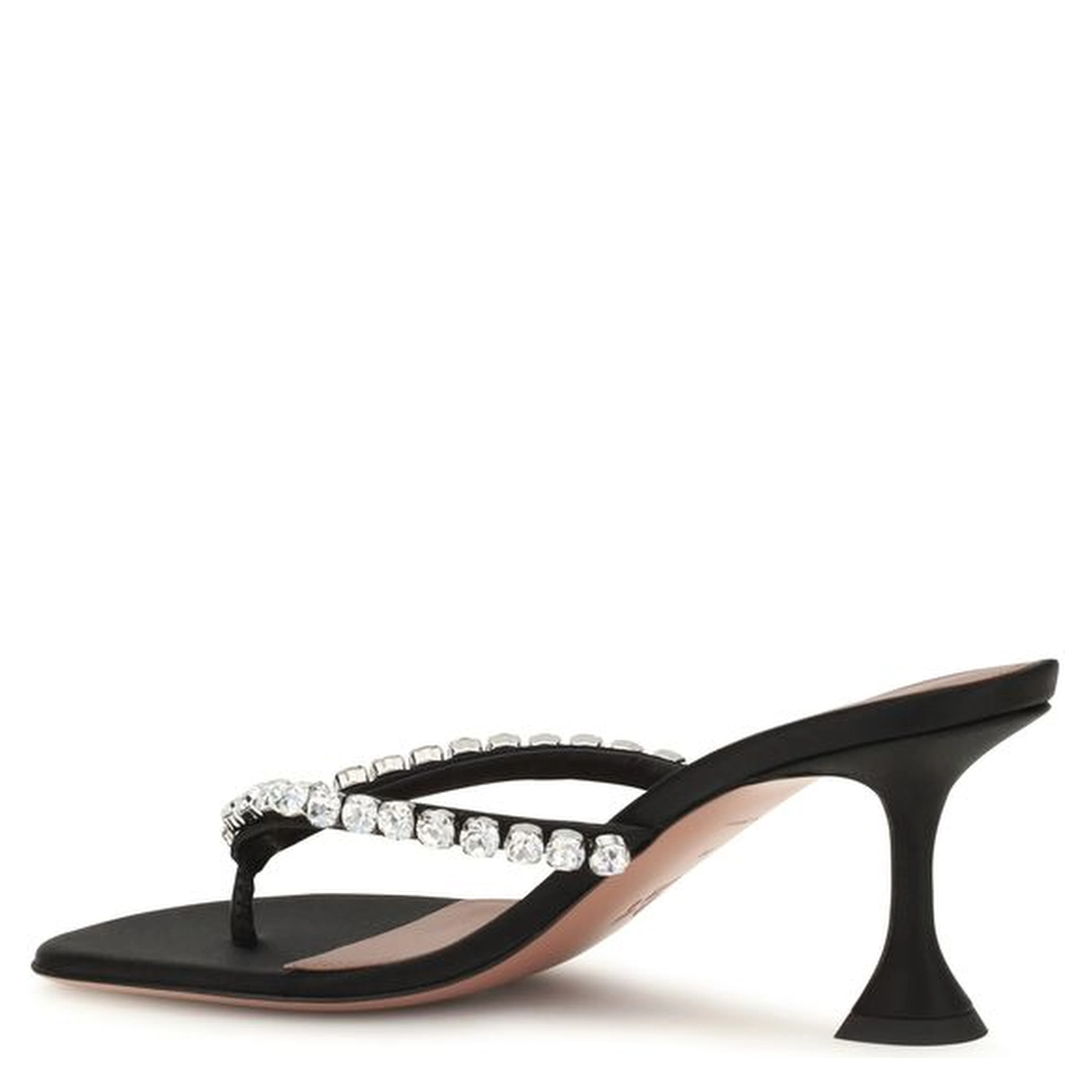 Black Silk Stiletto Heel Sandals