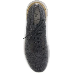 Blue Cotton Low Top Sneakers