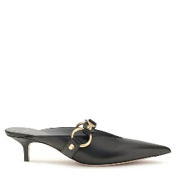 Black Calf Leather Bos Taurus Mules