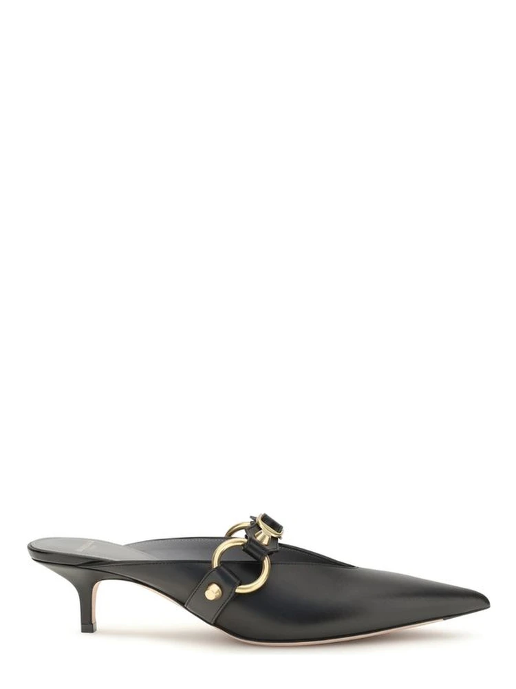 Black Calf Leather Bos Taurus Mules