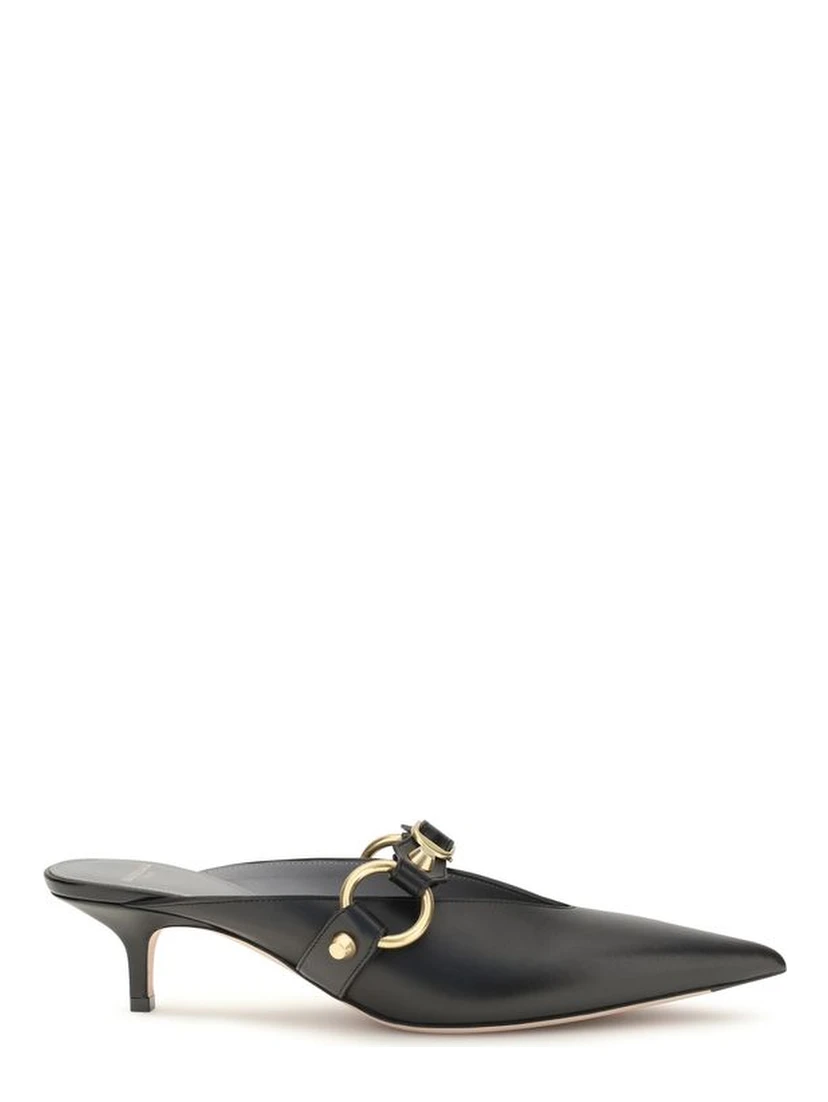 Black Calf Leather Bos Taurus Mules