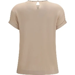 Beige Elastane Blouse