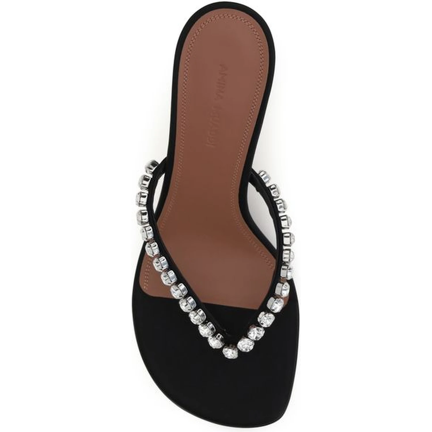 Black Silk Stiletto Heel Sandals