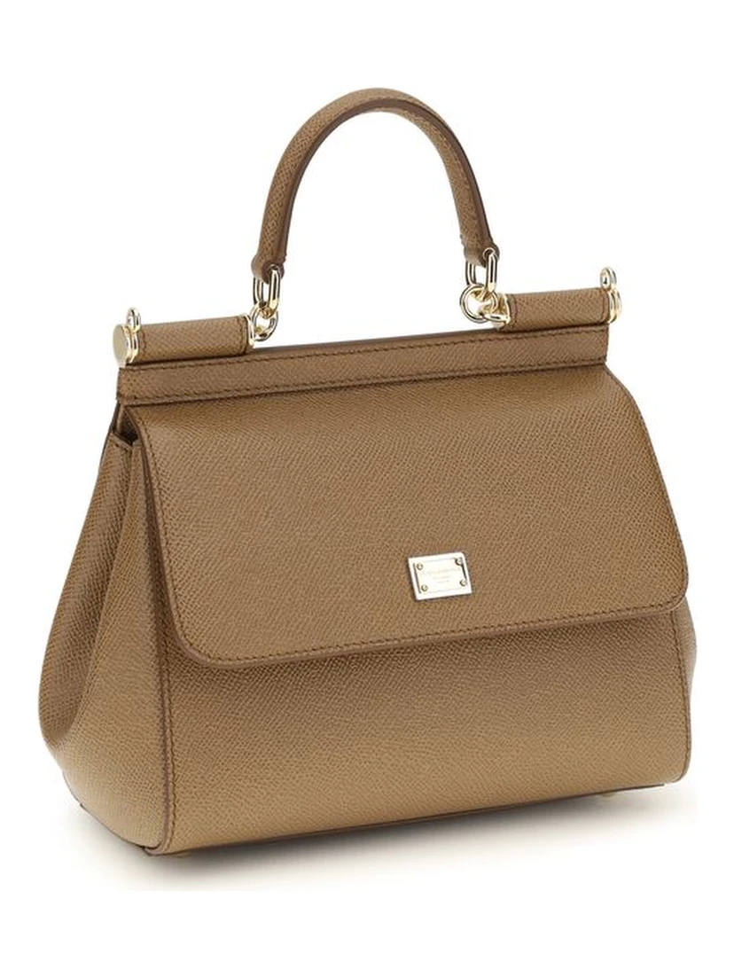 Beige Calf Leather Bos Taurus Shoulder Bag