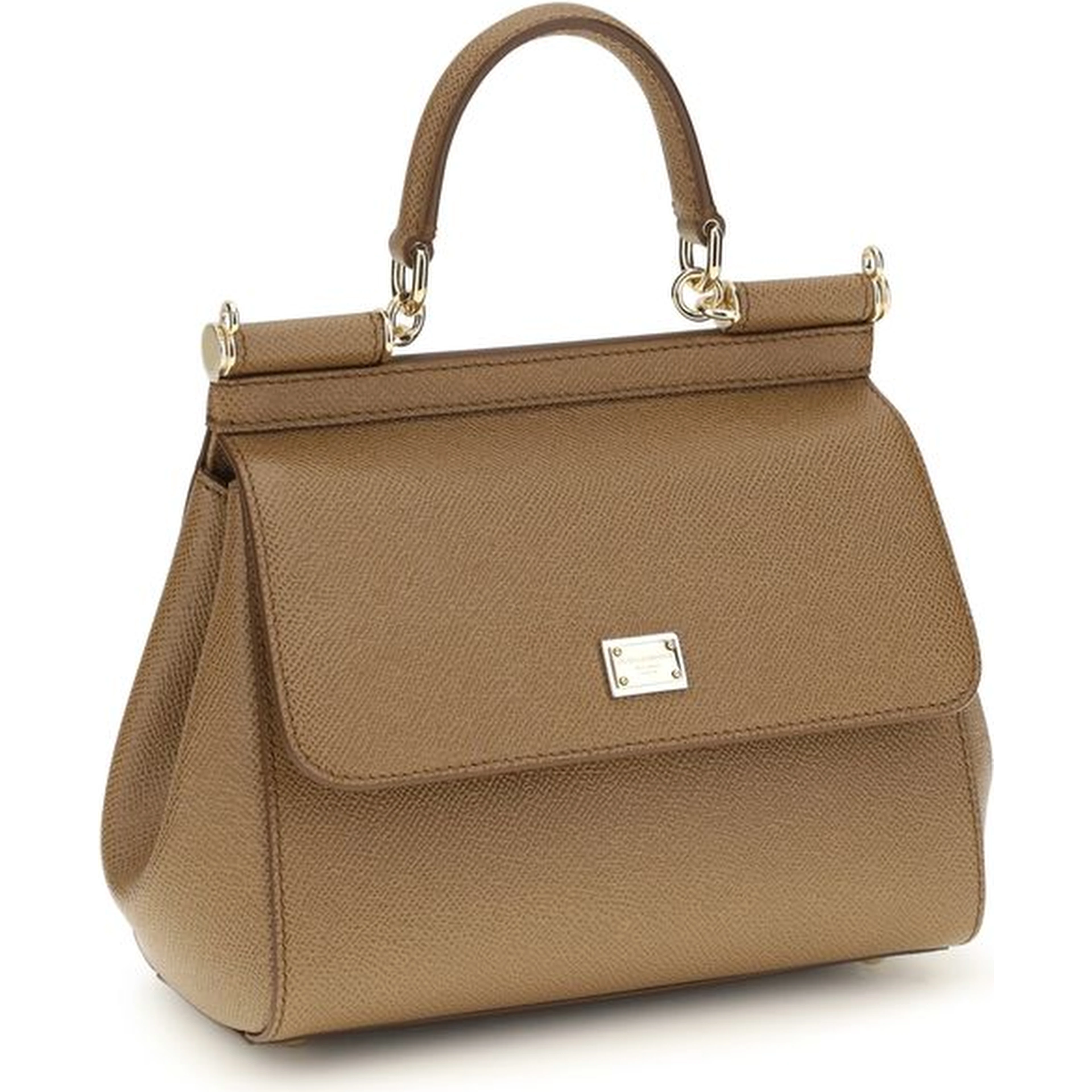 Beige Calf Leather Bos Taurus Shoulder Bag