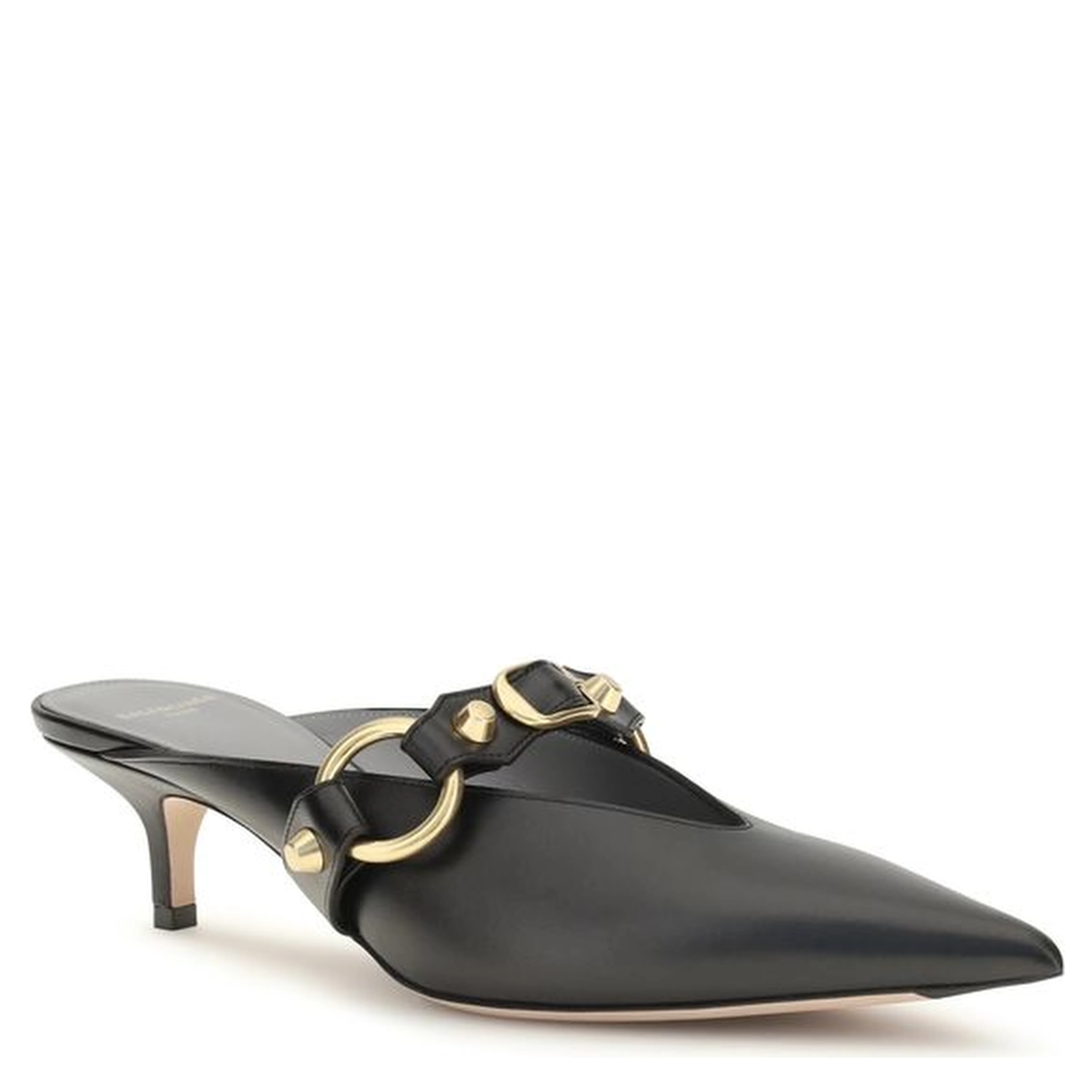 Black Calf Leather Bos Taurus Mules