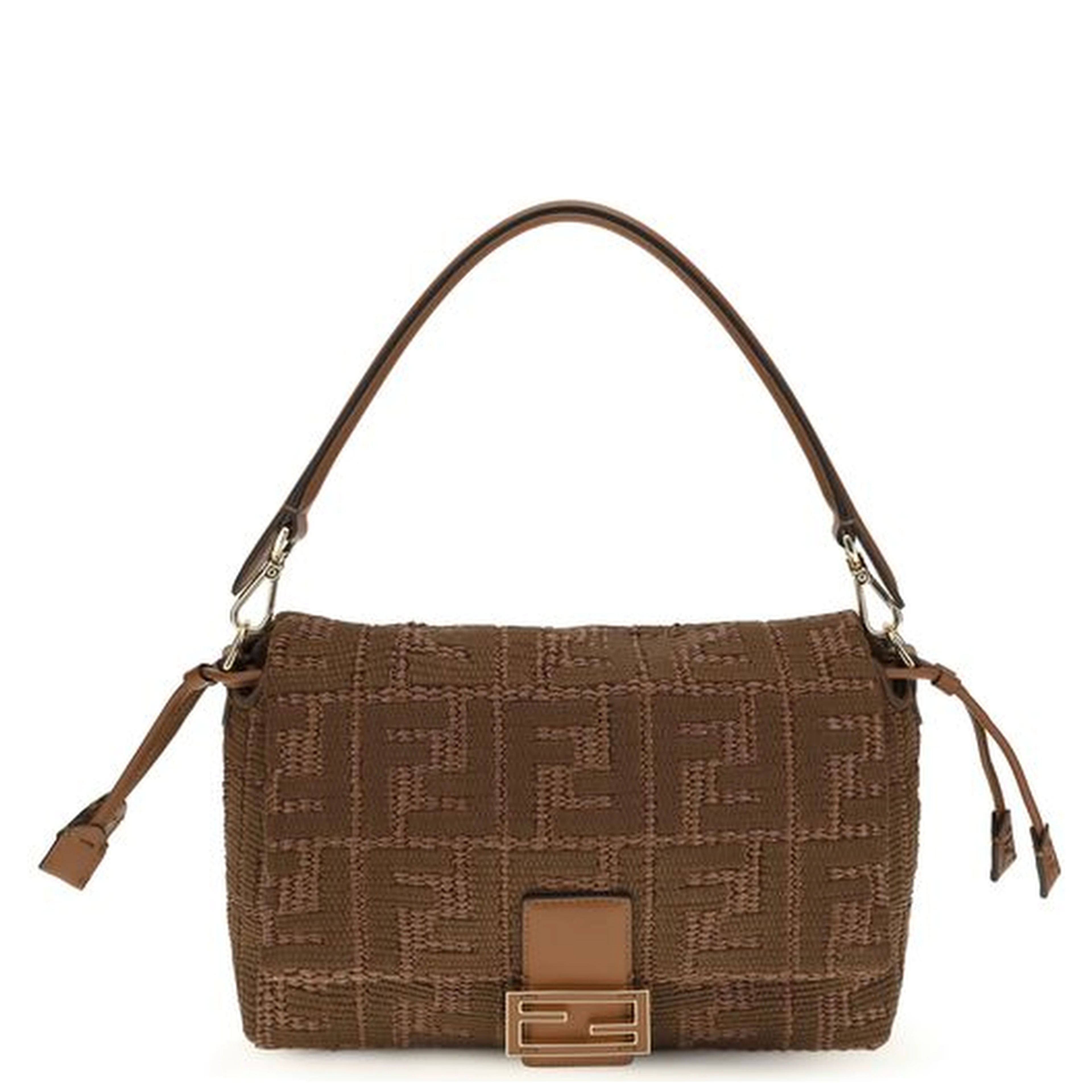 Brown Raffia Shoulder Bag