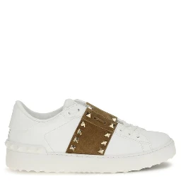 White Calf Leather Bos Taurus Sneakers