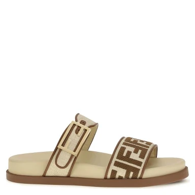 Brown Raffia Flat Sandals