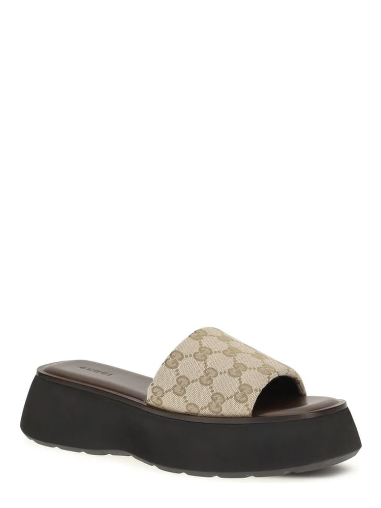 Beige Fabric Platform Sandals alternative
