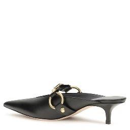 Black Calf Leather Bos Taurus Mules