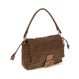 Brown Raffia Shoulder Bag