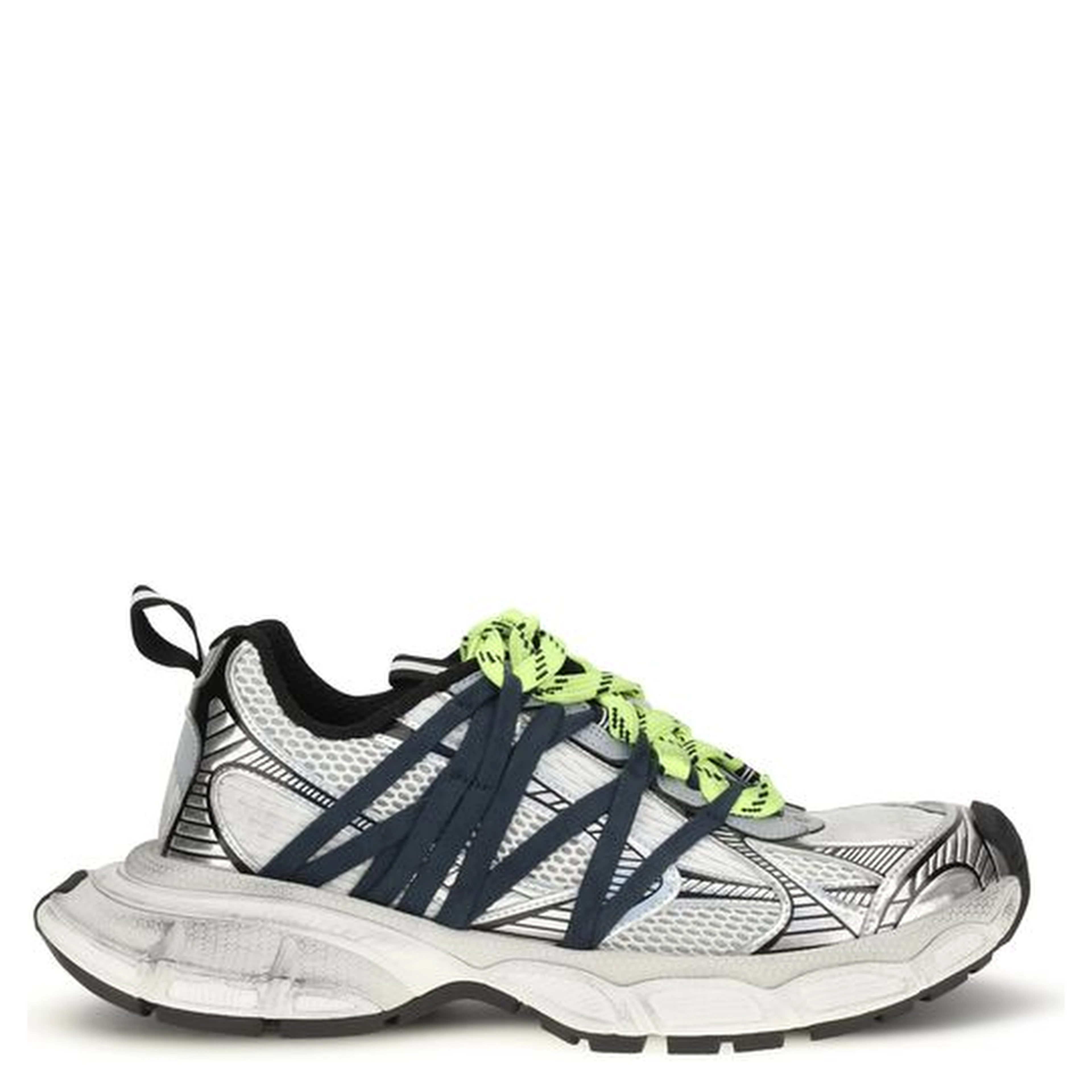 Gray Polyester Athletic Sneakers