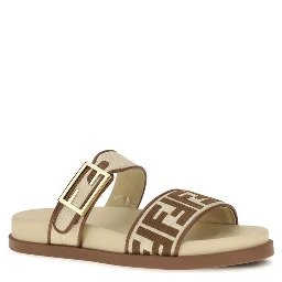 Brown Raffia Flat Sandals