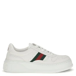 White Calf Leather Bos Taurus Chunky Sneakers