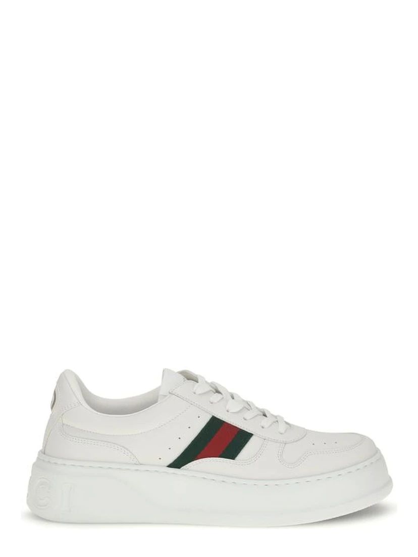 White Calf Leather Bos Taurus Chunky Sneakers