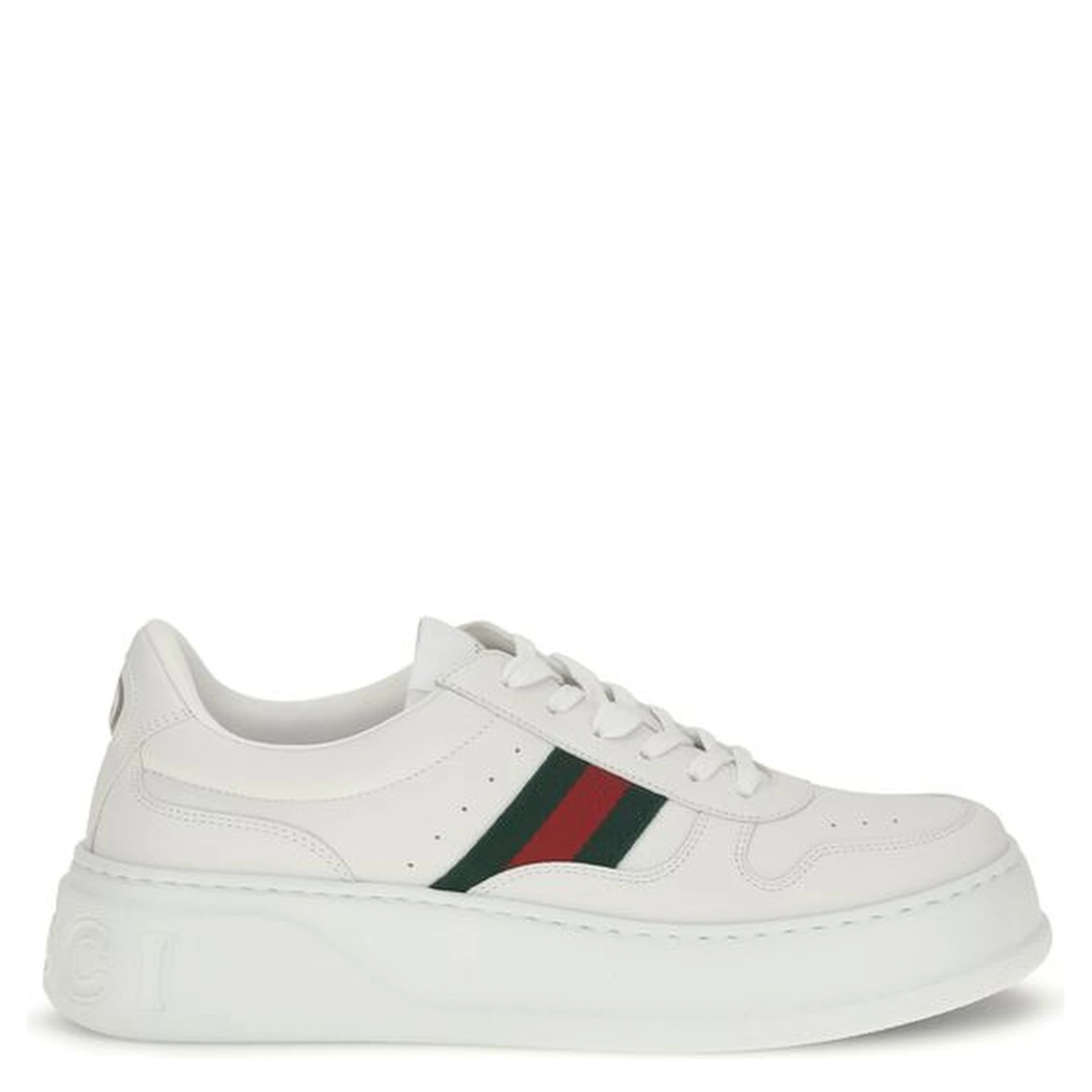 White Calf Leather Bos Taurus Chunky Sneakers