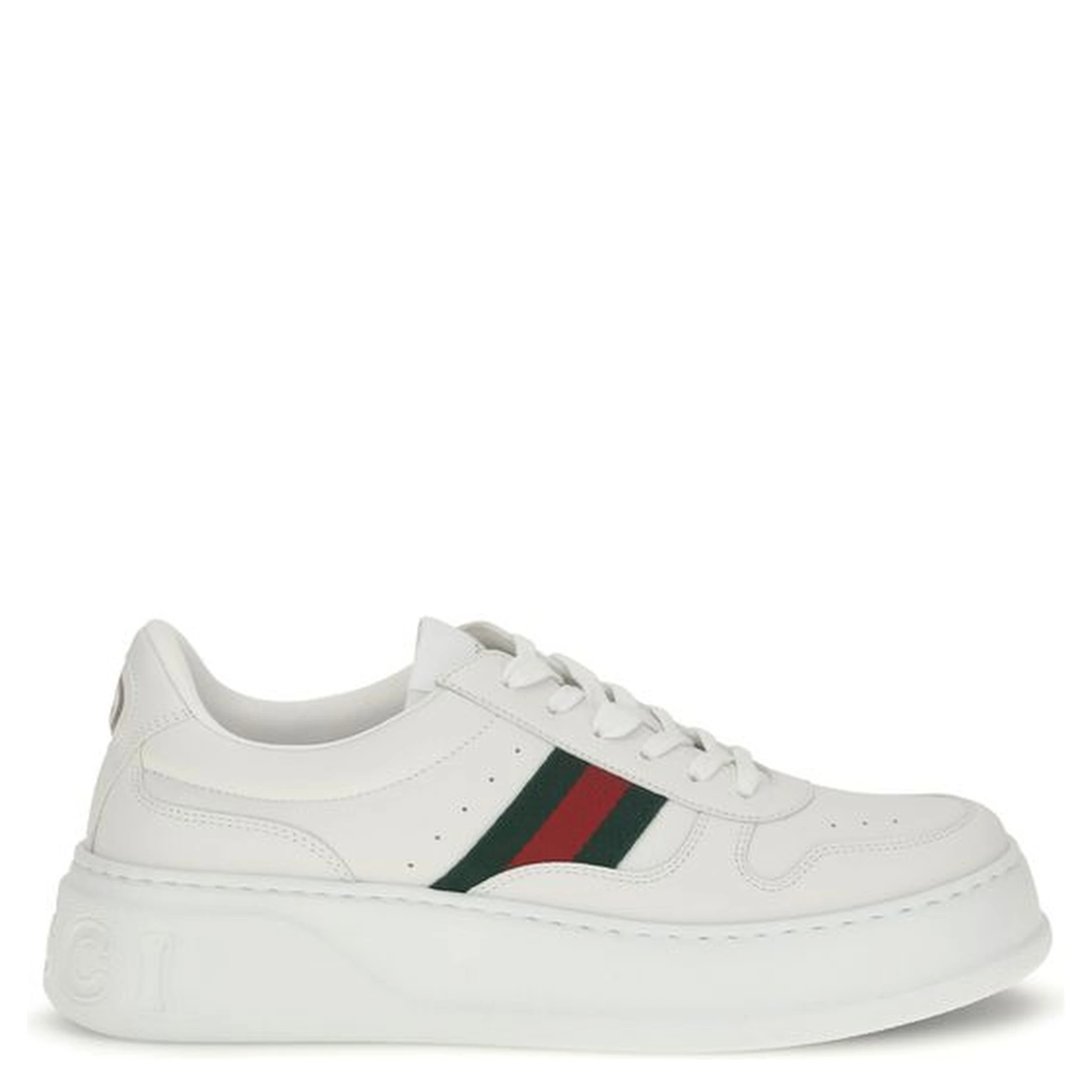 White Calf Leather Bos Taurus Chunky Sneakers