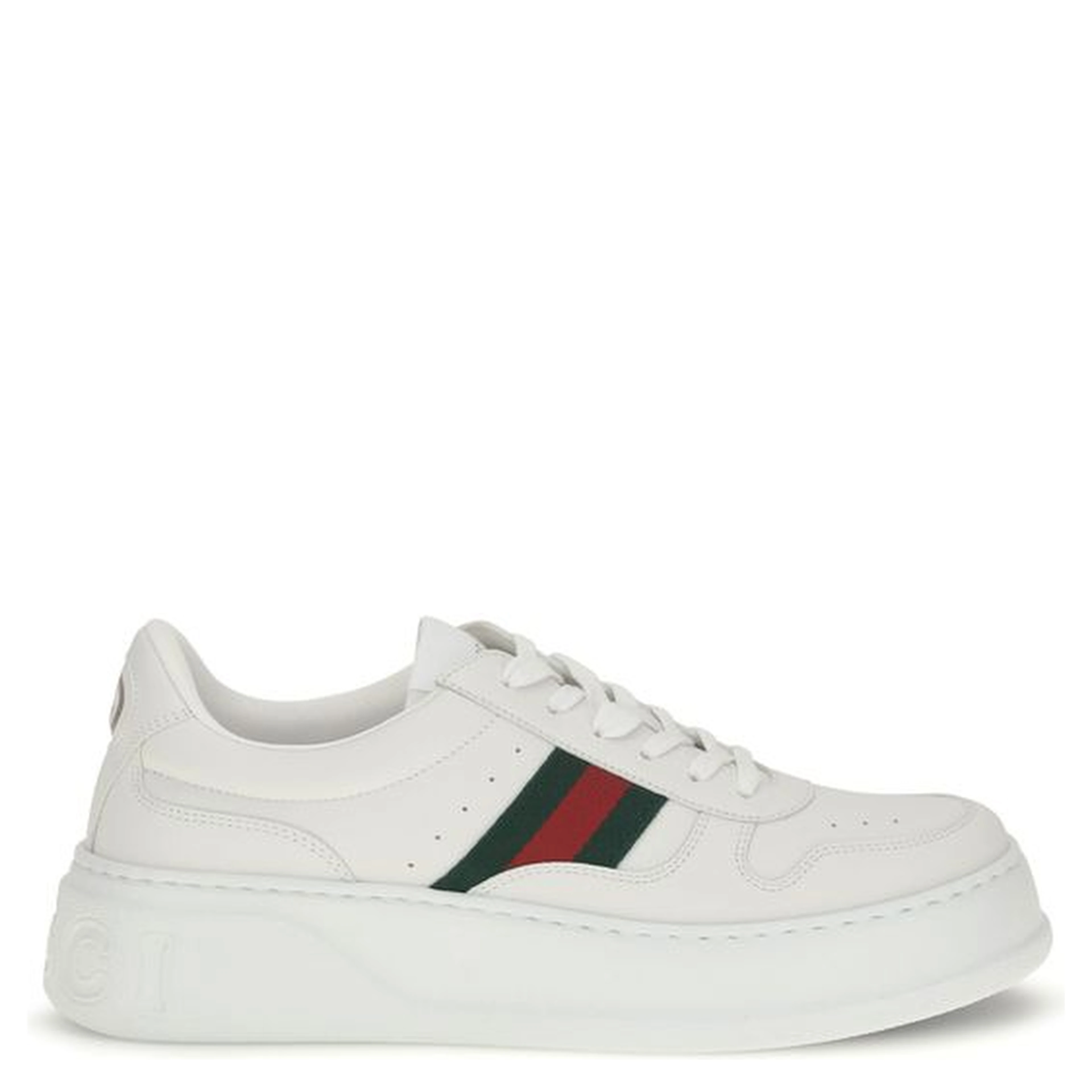 White Calf Leather Bos Taurus Chunky Sneakers