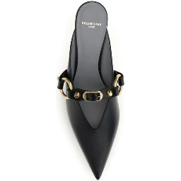 Black Calf Leather Bos Taurus Mules