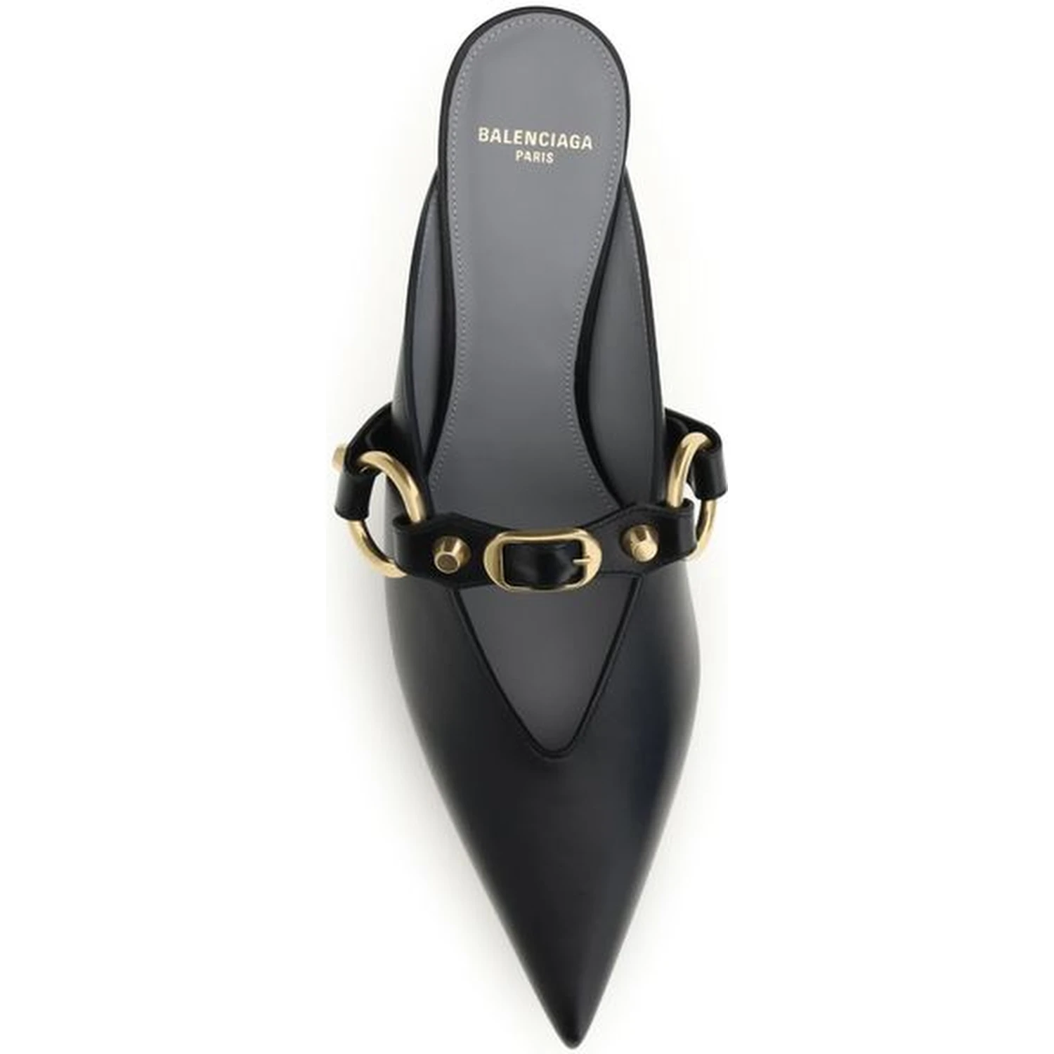 Black Calf Leather Bos Taurus Mules