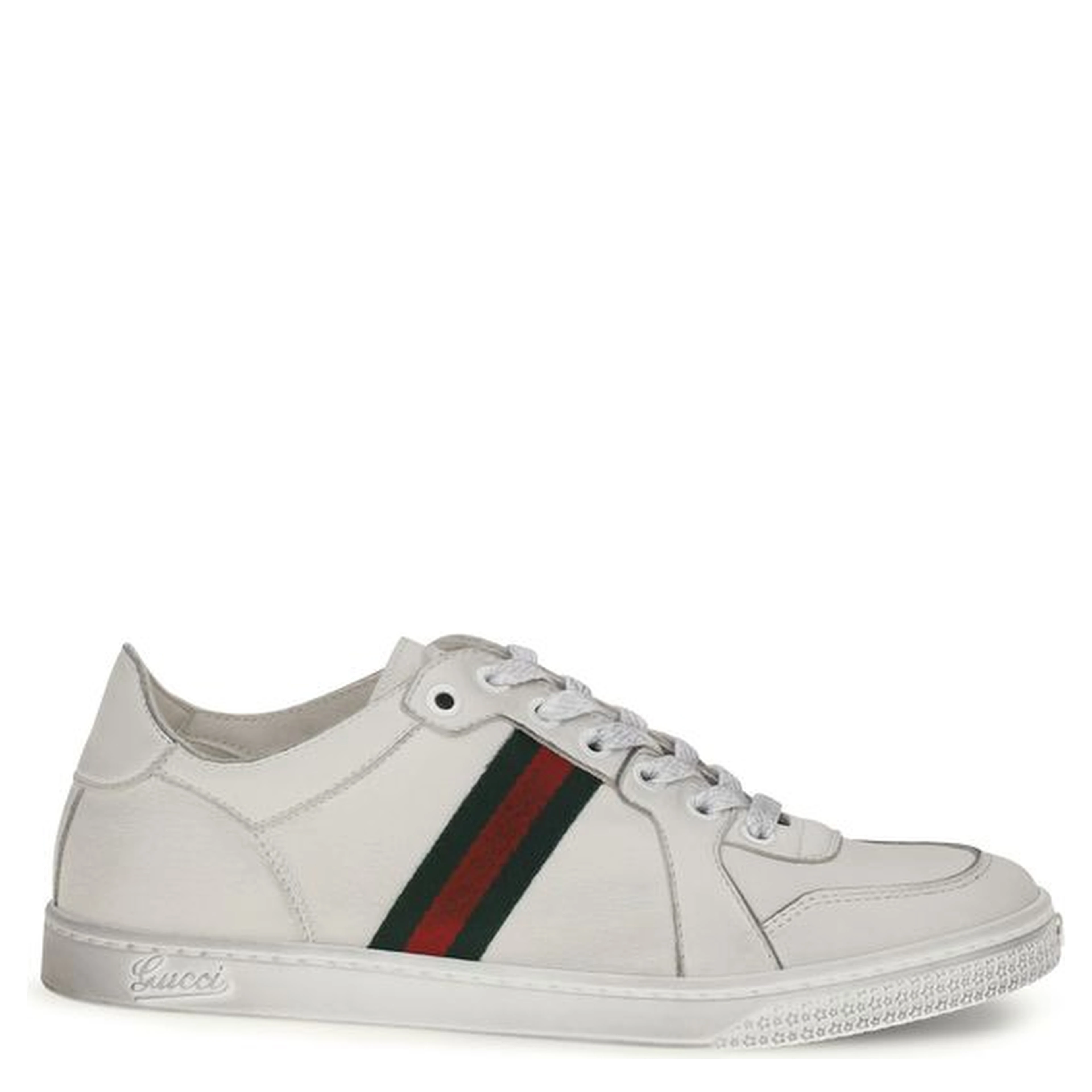 White Calf Leather Bos Taurus Athletic Sneakers