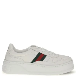 White Calf Leather Bos Taurus Chunky Sneakers