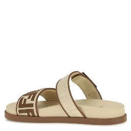 Brown Raffia Flat Sandals