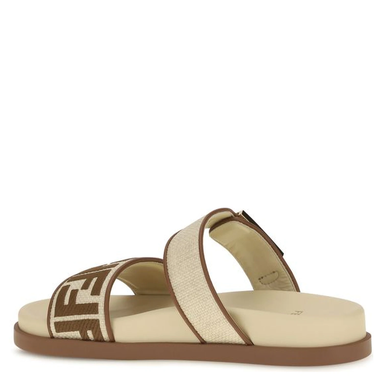 Brown Raffia Flat Sandals