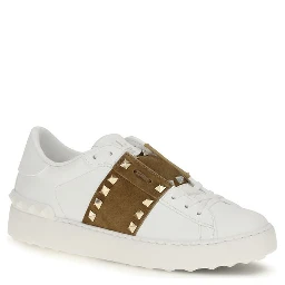White Calf Leather Bos Taurus Sneakers