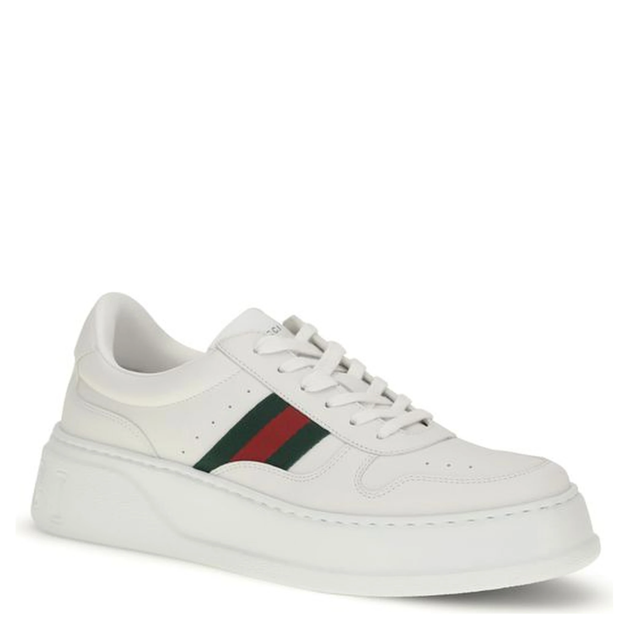White Calf Leather Bos Taurus Chunky Sneakers