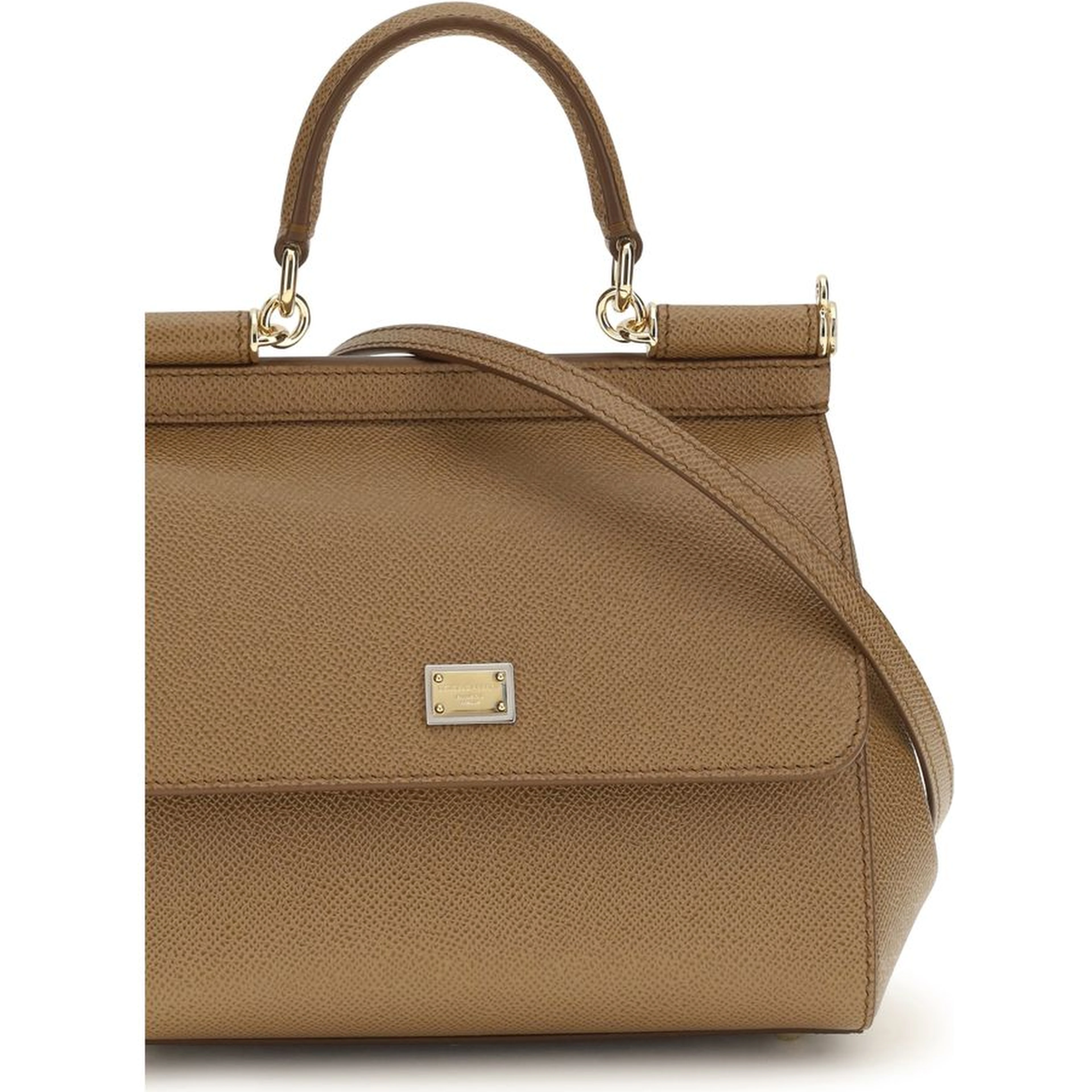 Beige Calf Leather Bos Taurus Shoulder Bag
