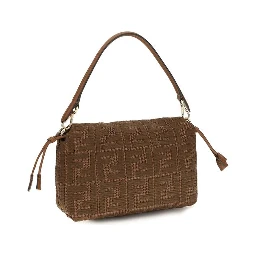 Brown Raffia Shoulder Bag