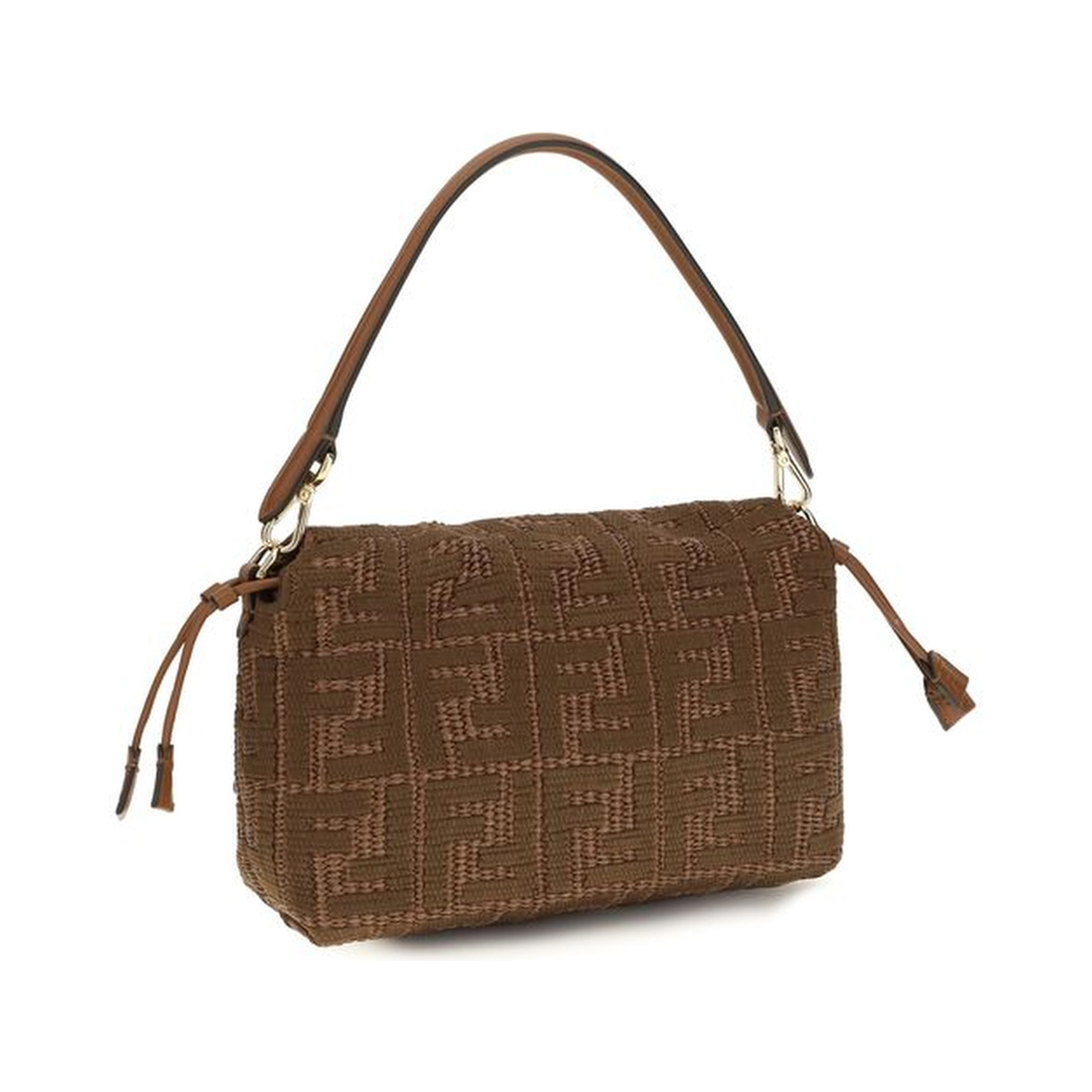 Brown Raffia Shoulder Bag