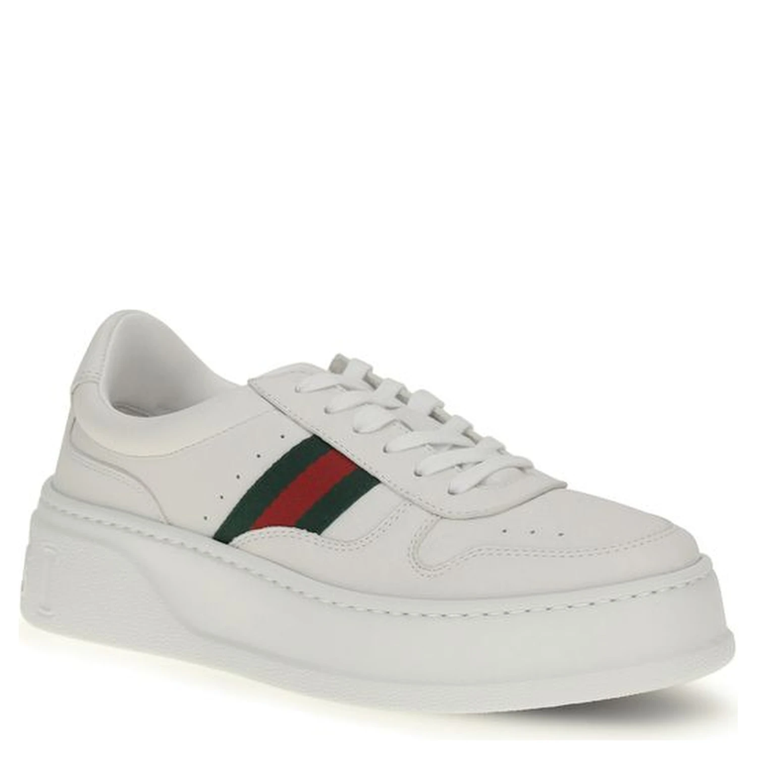 White Calf Leather Bos Taurus Chunky Sneakers
