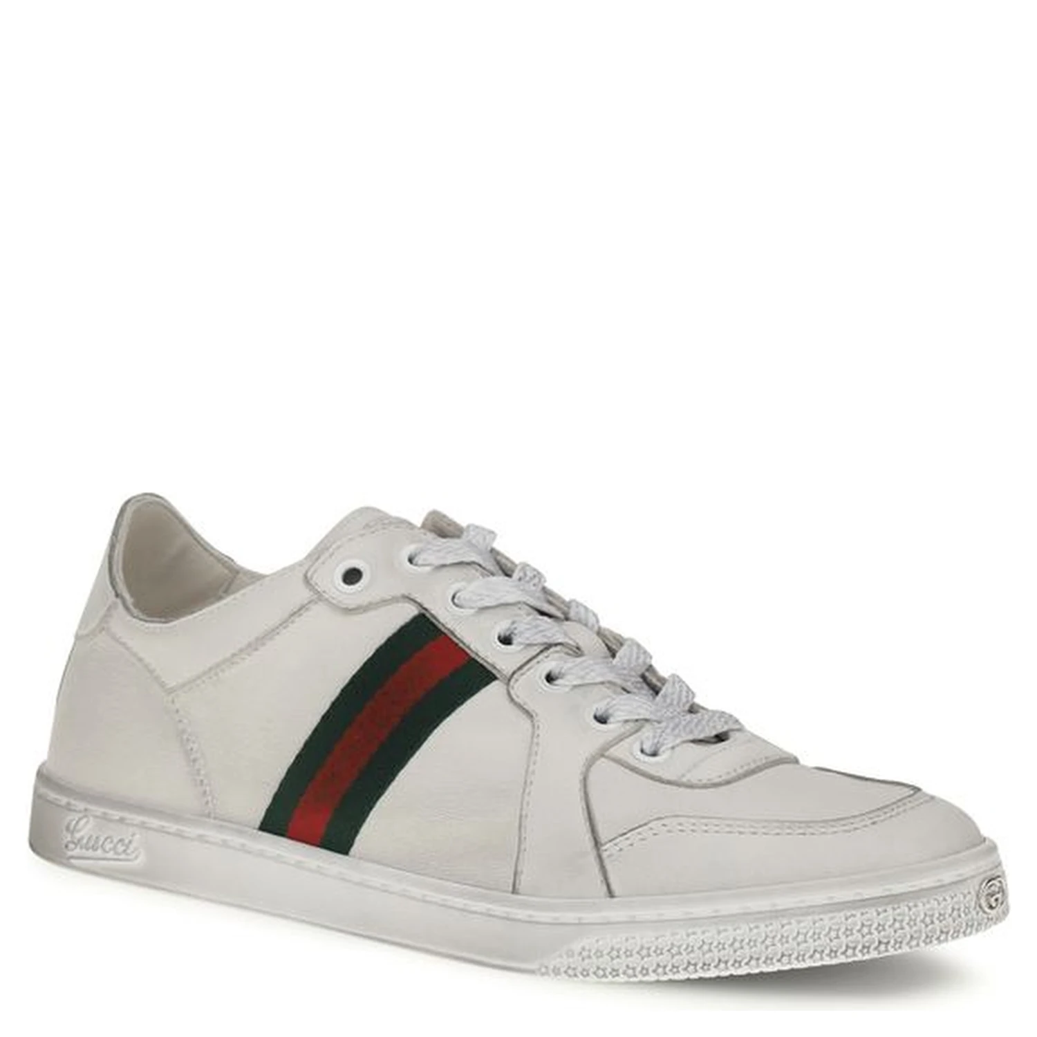 White Calf Leather Bos Taurus Athletic Sneakers