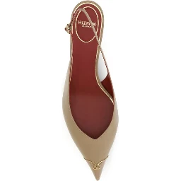 Beige Calf Leather Bos Taurus Mid Heel Pumps