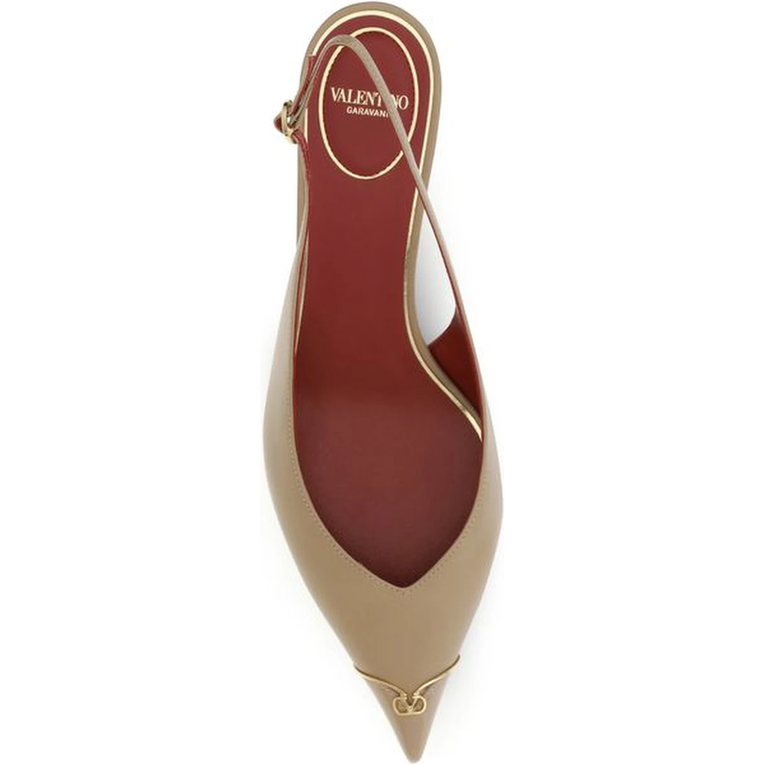 Beige Calf Leather Bos Taurus Mid Heel Pumps