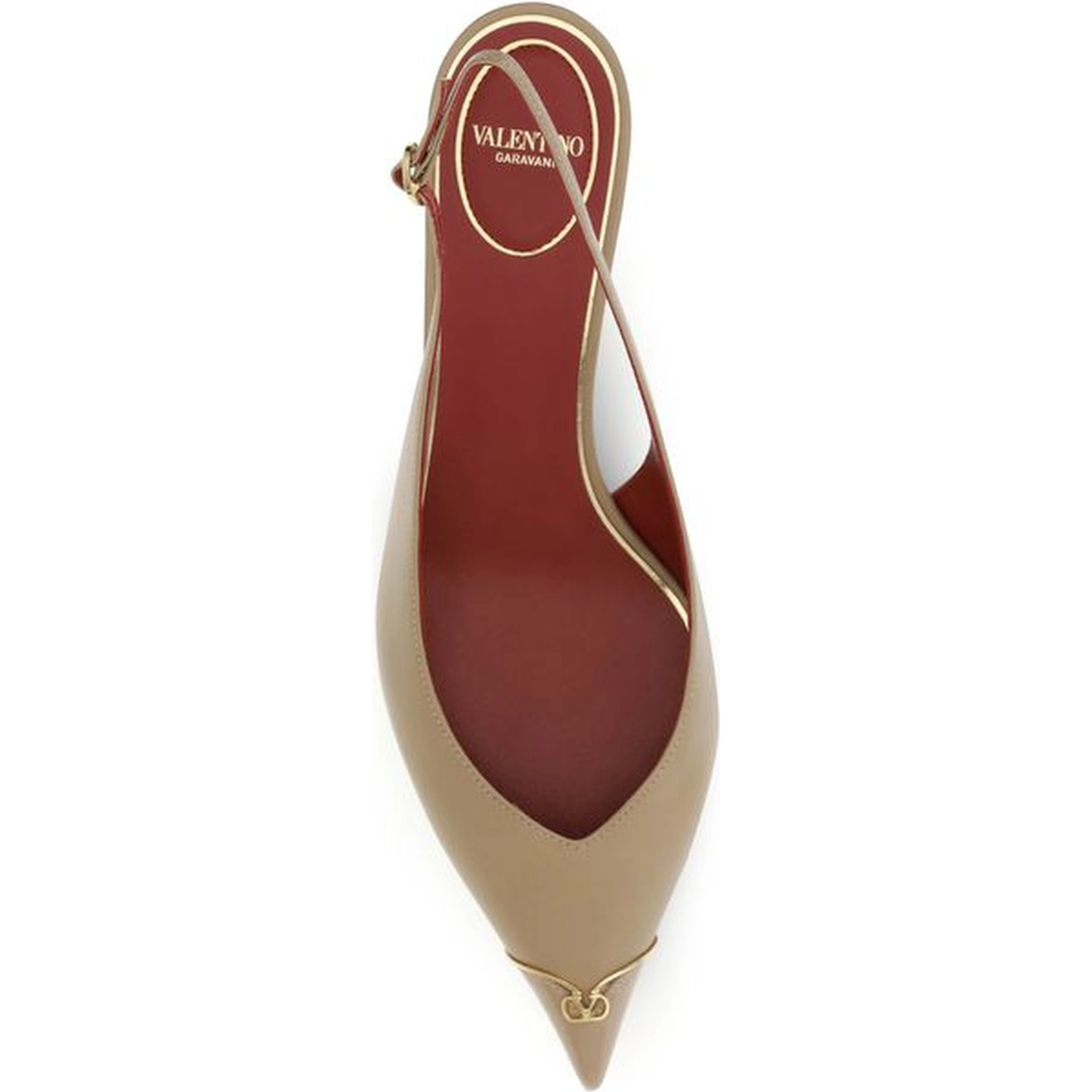 Beige Calf Leather Bos Taurus Mid Heel Pumps
