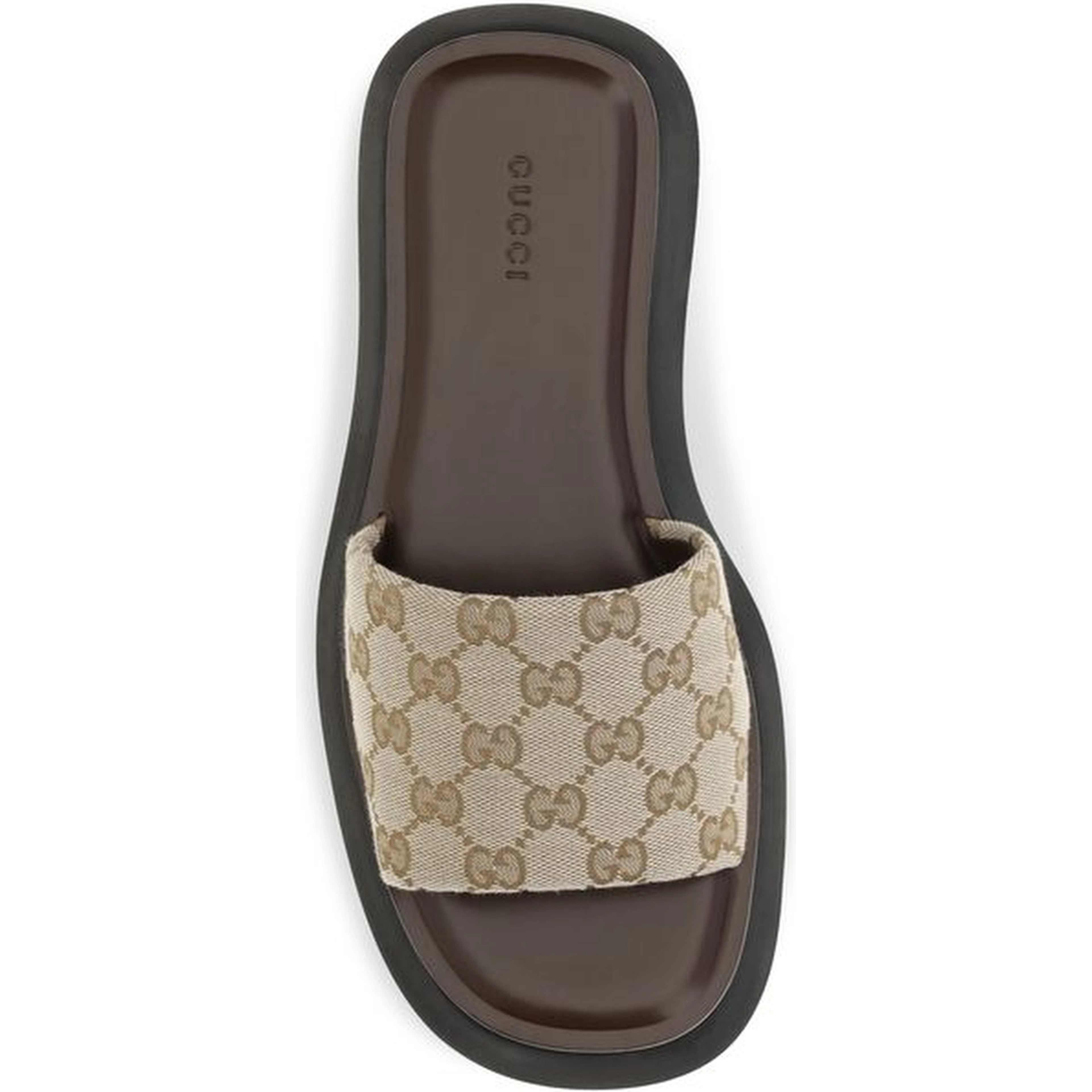 Beige Fabric Platform Sandals