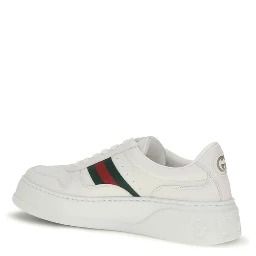 White Calf Leather Bos Taurus Chunky Sneakers
